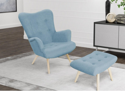 Relax textile stool, wingback armchair, club sofa, furniture armchair, designer chair, upholstery